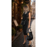 Torebka damska shopper 2w1 worek elegancka modna listonoszka HZN502 Czarna