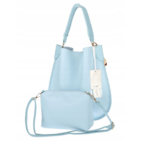 Torebka damska shopper 2w1 worek elegancka listonoszka HZN502 Niebieska
