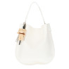 Torebka damska shopper 2w1 worek elegancka modna listonoszka HZN502 Biała