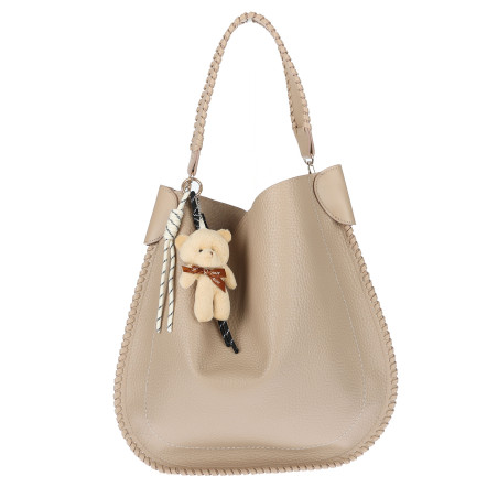 Torebka damska shopper 2w1 worek elegancka modna listonoszka HZN502 Beżowa