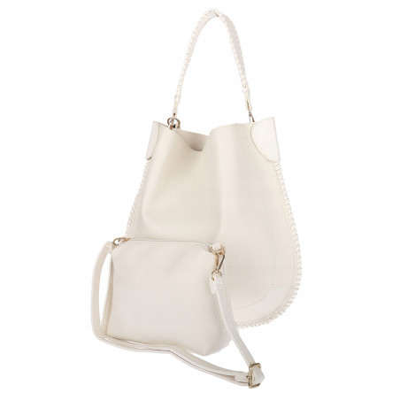 Torebka damska shopper 2w1 worek elegancka modna listonoszka HZN502 Beżowa
