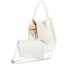 Torebka damska shopper 2w1 worek elegancka modna listonoszka HZN502 Biała