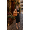 Torebka damska shopper 2w1 worek elegancka modna listonoszka HZN502 Brązowa