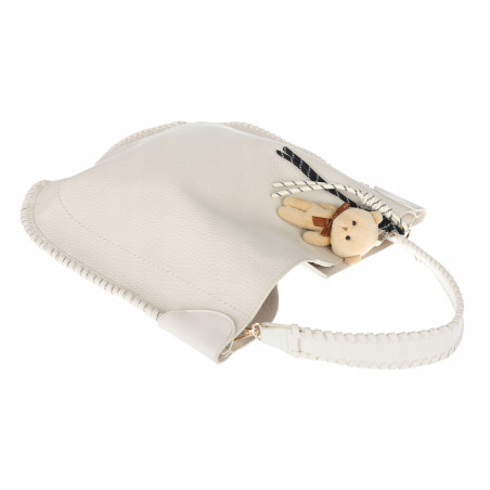 Torebka damska shopper 2w1 worek elegancka modna listonoszka HZN502 Beżowa