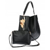 Torebka damska shopper 2w1 worek elegancka modna listonoszka HZN502 Czarna