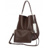 Torebka damska shopper 2w1 worek elegancka listonoszka HZN502 Czekoladowa