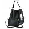 Torebka damska shopper 2w1 worek elegancka modna listonoszka HZN502 Czarna