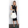 Torebka damska shopper 2w1 worek elegancka modna listonoszka HZN502 Biała