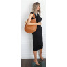 Torebka damska shopper 2w1 worek elegancka modna listonoszka HZN502 Brązowa