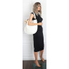 Torebka damska shopper 2w1 worek elegancka modna listonoszka HZN502 Biała