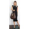 Torebka damska shopper 2w1 worek elegancka listonoszka HZN502 Czekoladowa