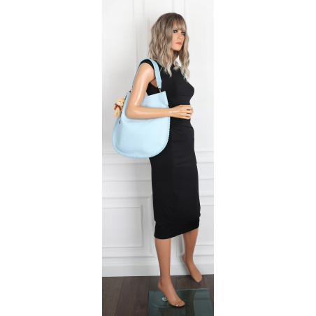 Torebka damska shopper 2w1 worek elegancka listonoszka HZN502 Niebieska