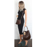 Torebka damska shopper 2w1 worek elegancka listonoszka HZN502 Czekoladowa