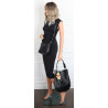 Torebka damska shopper 2w1 worek elegancka modna listonoszka HZN502 Czarna