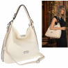 Torebka Damska Listonoszka Worek Shopper Modna torba na Ramię CH6817 Beżowa