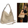 Torebka Damska Listonoszka Worek Shopper Modna torba na Ramię CH6817 Beżowa