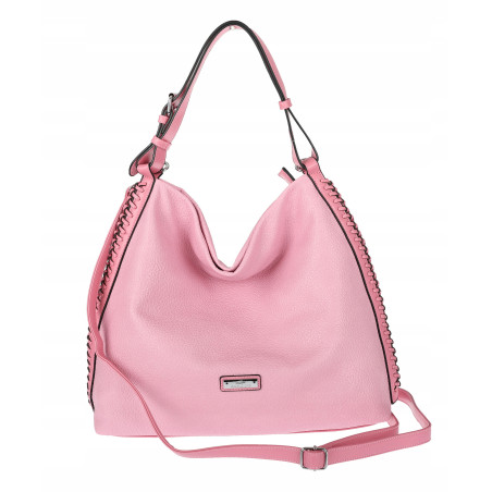 Torebka Damska Listonoszka Worek Shopper Modna torba na Ramię CH6817 Różowa
