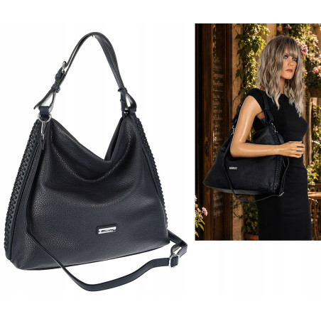 Torebka Damska Listonoszka Worek Shopper Modna na Ramię CH6817 Granatowa