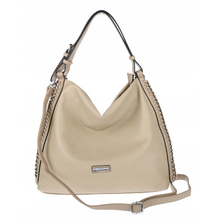 Torebka Damska Listonoszka Worek Shopper Modna torba na Ramię CH6817 Beżowa