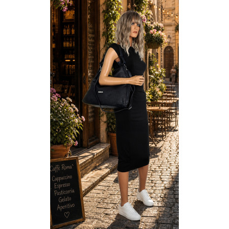 Torebka Damska Listonoszka Worek Shopper Modna na Ramię CH6817 Granatowa