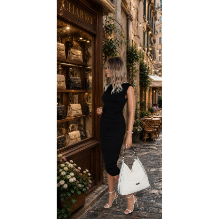Torebka Damska Listonoszka Worek Shopper Modna torba na Ramię CH6817 Biała