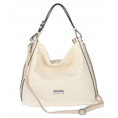 Torebka Damska Listonoszka Worek Shopper Modna torba na Ramię CH6817 Beżowa