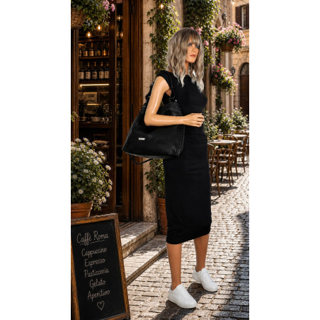 Torebka Damska Listonoszka Worek Shopper Modna torba na Ramię CH6817 Czarna