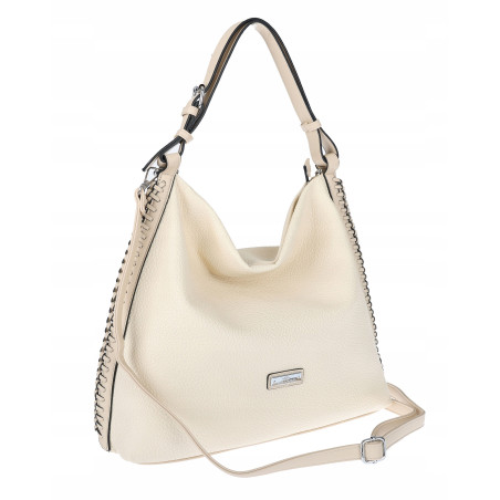 Torebka Damska Listonoszka Worek Shopper Modna torba na Ramię CH6817 Beżowa
