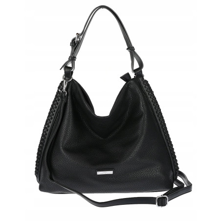 Torebka Damska Listonoszka Worek Shopper Modna torba na Ramię CH6817 Czarna