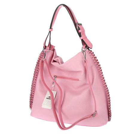 Torebka Damska Listonoszka Worek Shopper Modna torba na Ramię CH6817 Różowa