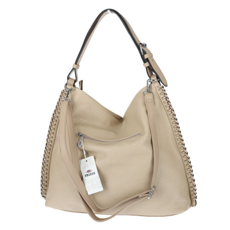 Torebka Damska Listonoszka Worek Shopper Modna torba na Ramię CH6817 Beżowa