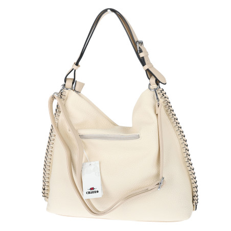 Torebka Damska Listonoszka Worek Shopper Modna torba na Ramię CH6817 Beżowa