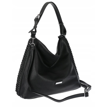 Torebka Damska Listonoszka Worek Shopper Modna torba na Ramię CH6817 Czarna