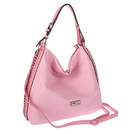 Torebka Damska Listonoszka Worek Shopper Modna torba na Ramię CH6817 Różowa