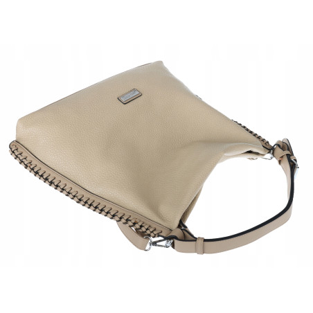 Torebka Damska Listonoszka Worek Shopper Modna torba na Ramię CH6817 Beżowa