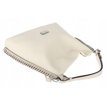 Torebka Damska Listonoszka Worek Shopper Modna torba na Ramię CH6817 Beżowa