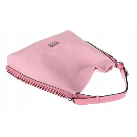 Torebka Damska Listonoszka Worek Shopper Modna torba na Ramię CH6817 Różowa