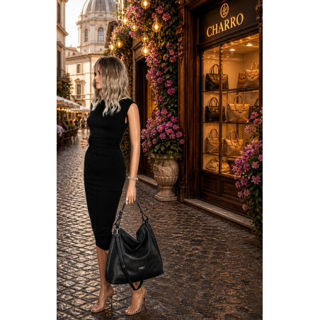 Torebka Damska Listonoszka Worek Shopper Modna na Ramię CH6817 Granatowa