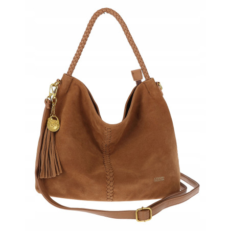 Torebka Damska Listonoszka Worek Shopper Modna na Ramię CC3546 Brązowa