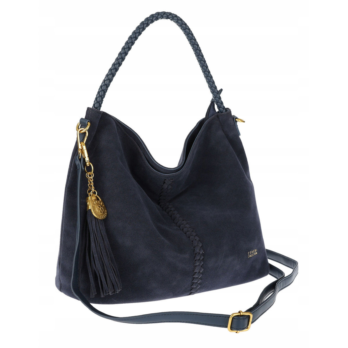 Torebka Damska Listonoszka Worek Shopper Modna na Ramię CC3546 Granatowa