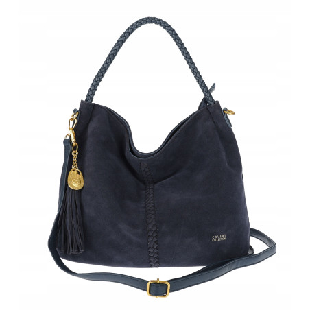 Torebka Damska Listonoszka Worek Shopper Modna na Ramię CC3546 Granatowa