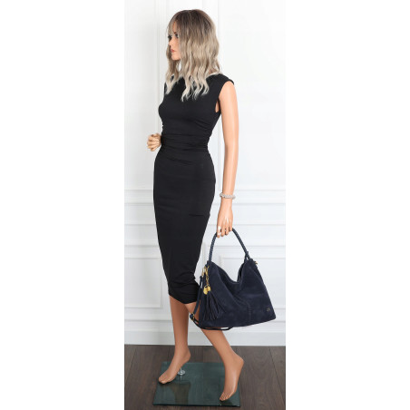 Torebka Damska Listonoszka Worek Shopper Modna na Ramię CC3546 Granatowa