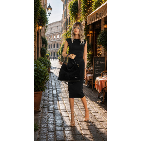 Torebka Damska Listonoszka Worek Shopper Modna Torba na Ramię CC3546 Czarna