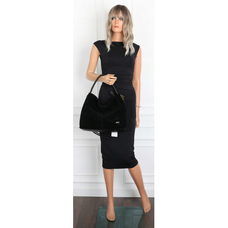 Torebka Damska Listonoszka Worek Shopper Modna Torba na Ramię CC3546 Czarna