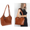 Torebka Damska Worek pleciona Shopper Modna torba na Ramię NSY2963 Brązowa
