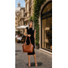 Torebka Damska Worek pleciona Shopper Modna torba na Ramię NSY2963 Brązowa