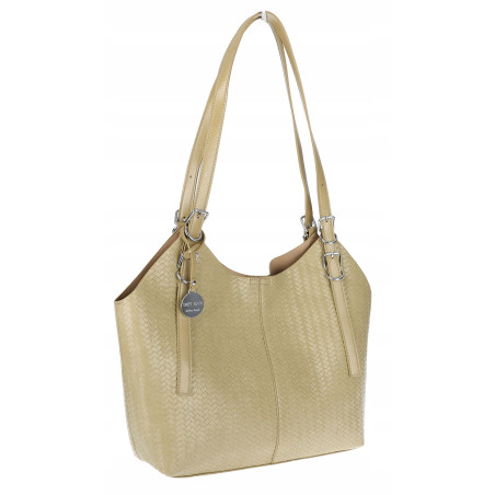 Torebka Damska Worek pleciona Shopper Modna torba na Ramię NSY2963 Zielona