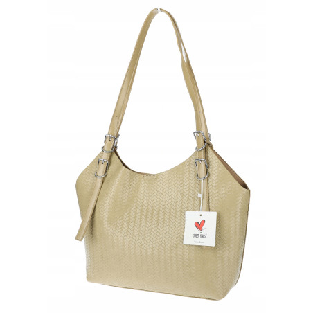 Torebka Damska Worek pleciona Shopper Modna torba na Ramię NSY2963 Zielona