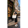 Torebka Damska Worek pleciona Shopper Modna torba na Ramię NSY2963 Biała