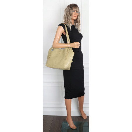 Torebka Damska Worek pleciona Shopper Modna torba na Ramię NSY2963 Zielona